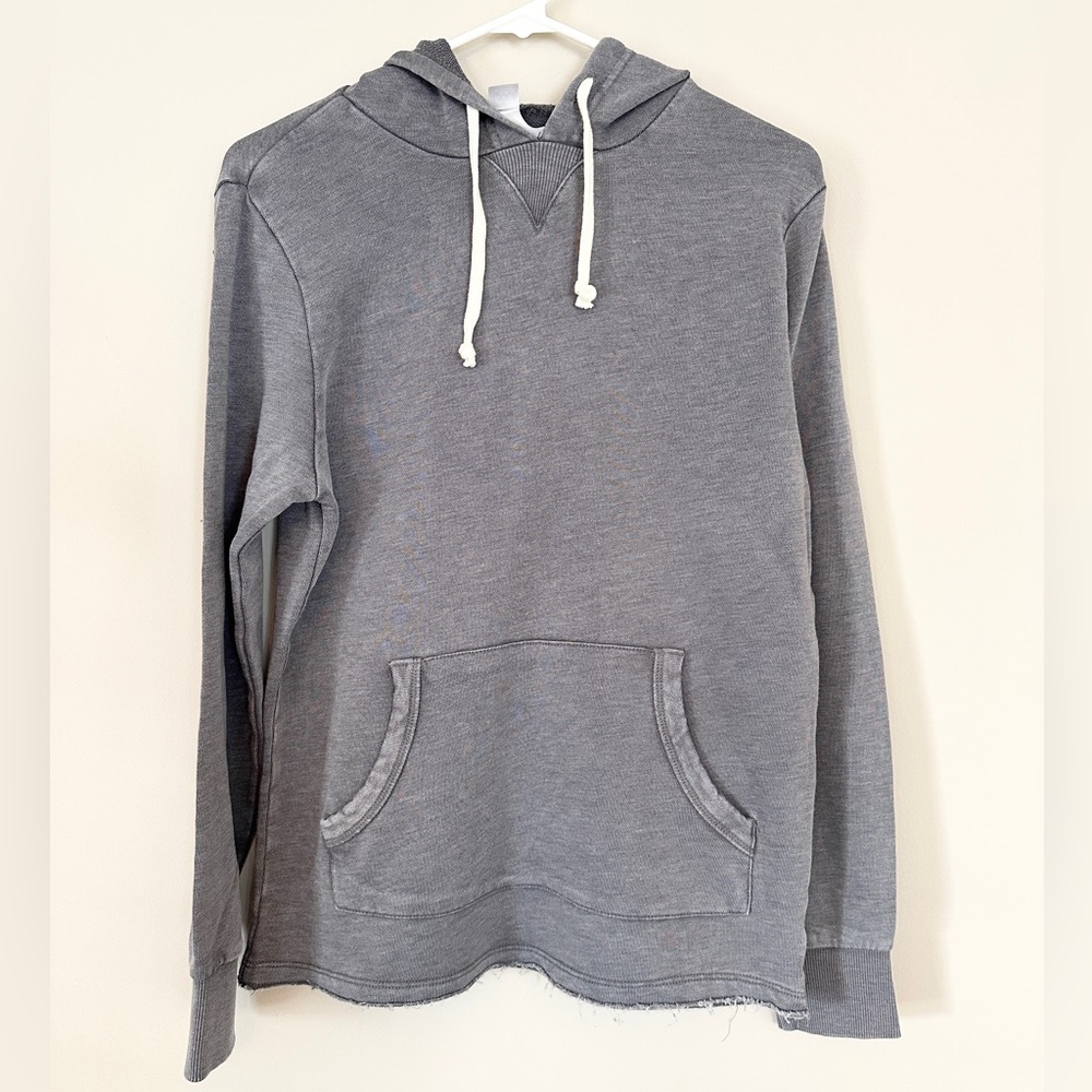 Alternative Apparel Gray Hoodie with Raw Hem – Size XS